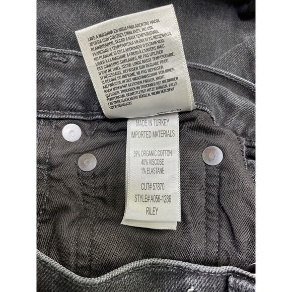 Agolde 'Riley' Black Cotton Denim Jeans Size 24 - Picture 5 of 5